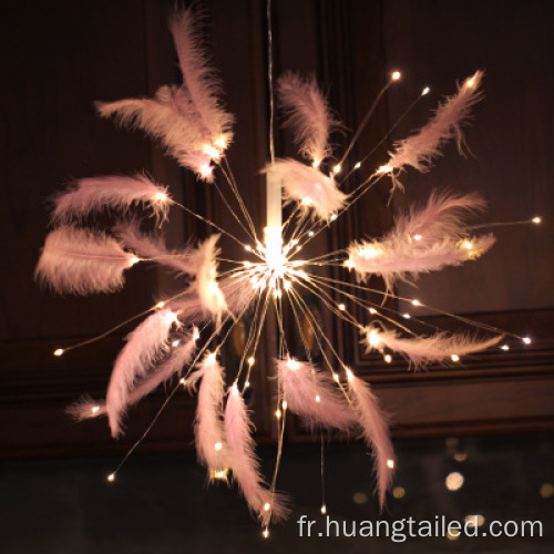 Poies de la lampe Décoration Fluffy Feathers Fairy Copper